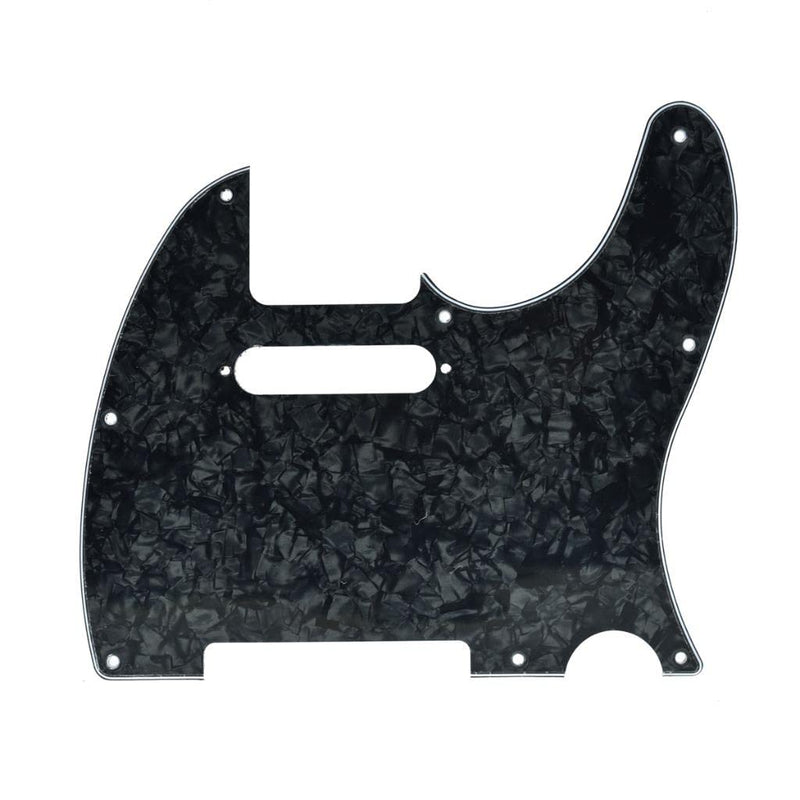 KAISH 8 Hole Tele Style Guitar Pickguard TL Pick Guard with Pickup Mounting Screw Holes for Tele/Telecaster Black Pearl With Neck Pickup Mounting Holes
