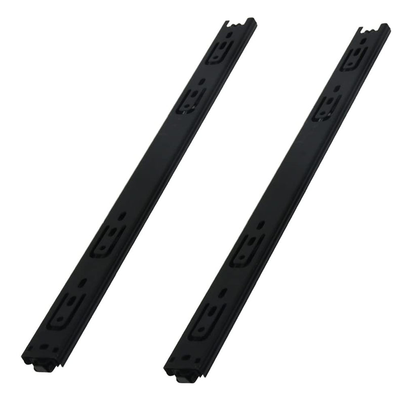 Heyiarbeit 16Inch Cold Rolled Steel Drawer Slides, Full Extension Ball Bearing Slide Track Rail 30mm Wide 100lb Capacity Black 1 Pair