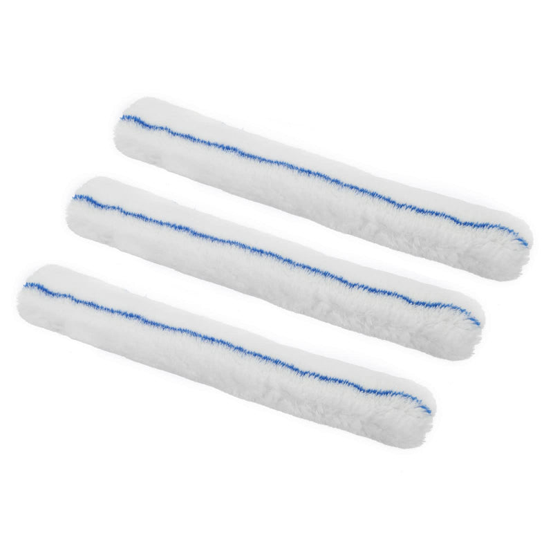 MECCANIXITY Microfiber Scrubber Replacement Head for Window, Glass, Marble Wall, Home, Bathroom, 13.78 Inch, Blue White Pack of 3