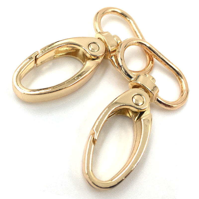 YIXI-SBest 20 Pcs 20mm Inside Diameter Oval Ring Lobster Clasp Claw Swivel for Strap Push Gate Lobster Clasps Hooks Swivel Snap Fashion Clips (20Pcs Gold, 3/4 inch) 20Pcs Gold