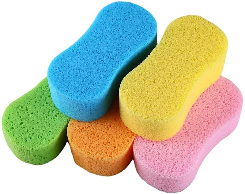 Car Wash Sponges, 3 Pack Extra Thick Large Colorful Cleaning Sponge Multi-Purpose for Bathroom Kitchen Bike Boat (Random 3-Color Mix) Random 3-color Mix