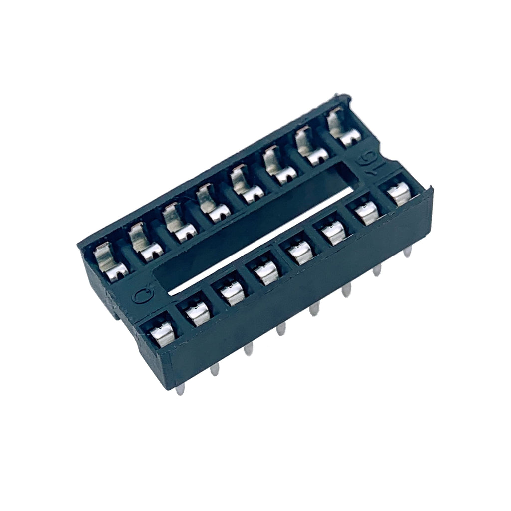 Cermant 100pcs IC Socket DIP 16 Square Hole 16 pin 2.54mm DIP16 Adapter Solder 16pin Integrated Circuit Connector (100PCS 16P) 100PCS 16P