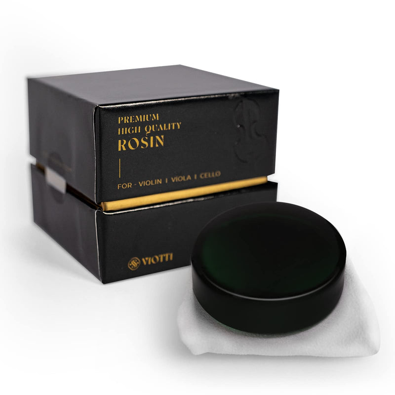 Viotti Dark Olive Rosin for Violin, Viola & Cello | Soft & Smooth Rosin Specially Made to Give You a Firmer Grip for Optimum Volume & Clarity | Carefully Shipped in Our Padded Protective Case