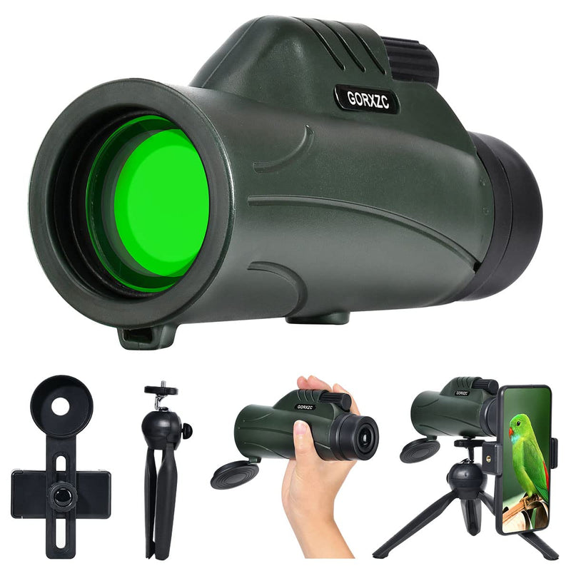 12X56 Monocular Telescope, Compact Monocular with Smartphone Holder Tripod, BAK4 Prism FMC Lens Monocular with Clear Low Light Vision for High Definition Bird Watching Hunting Hiking Camping