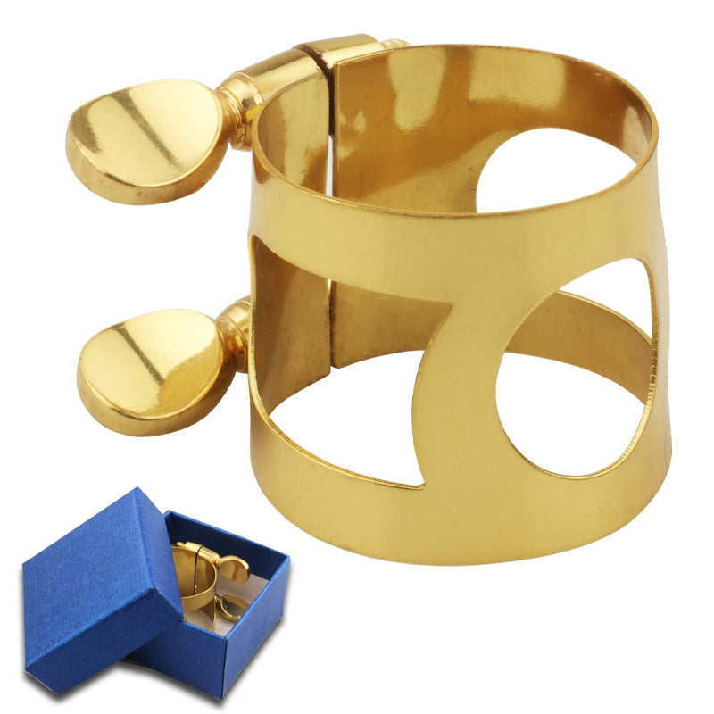 [AUSTRALIA] - Alto Sax Mouthpiece Ligature Double Screws Saxophone Gold Ligature Fastener 