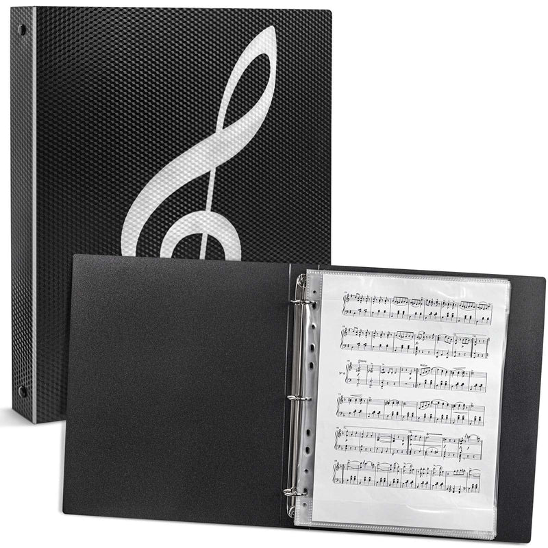 [AUSTRALIA] - Sheet Music Folder, Letter Size Music Binder, 80 Pages Capacity, Writable Choir Folder, Fit 8.5 x 11 Paper, Black 