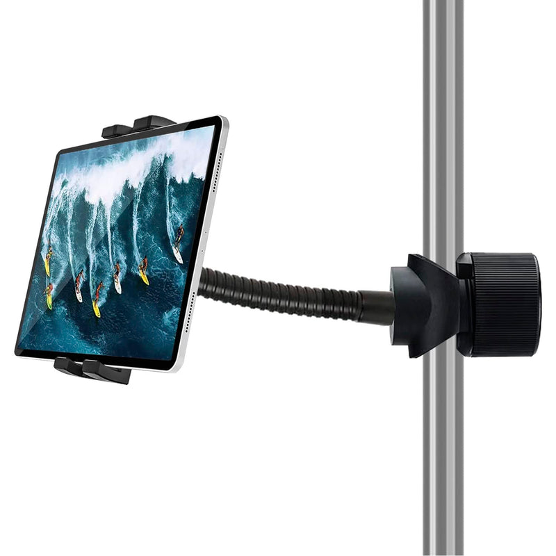 JCWINY Flexible Tablet Holder for Mic Stand Adjustable iPad Music Stand Holder Microphone Stand Phone Holder Mount Compatible with iPad Pro iPhone Android All 4.7 to 12.9inch Tablets & Smartphones