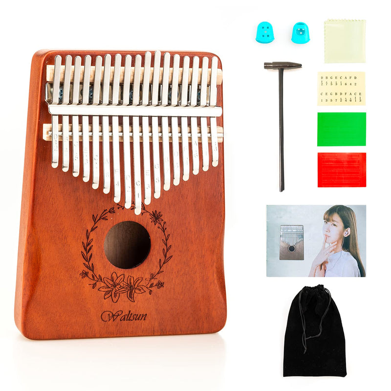 Waltsun Kalimba Thumb Piano 17 Keys Portable Mbira Finger Piano Gifts for Kids and Adults, Easy Music Instrument for Beginners and Professionals with Enchanting Sound