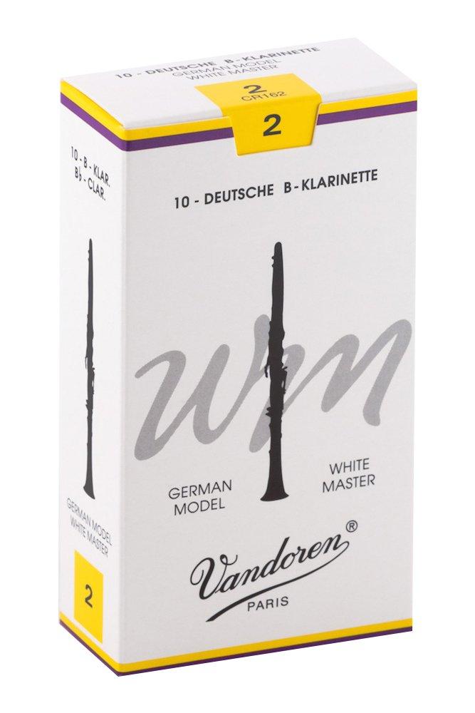Vandoren CR162 German White Master Bb Clarinet Reeds (Strength 2) (Pack of 10) Strength 2
