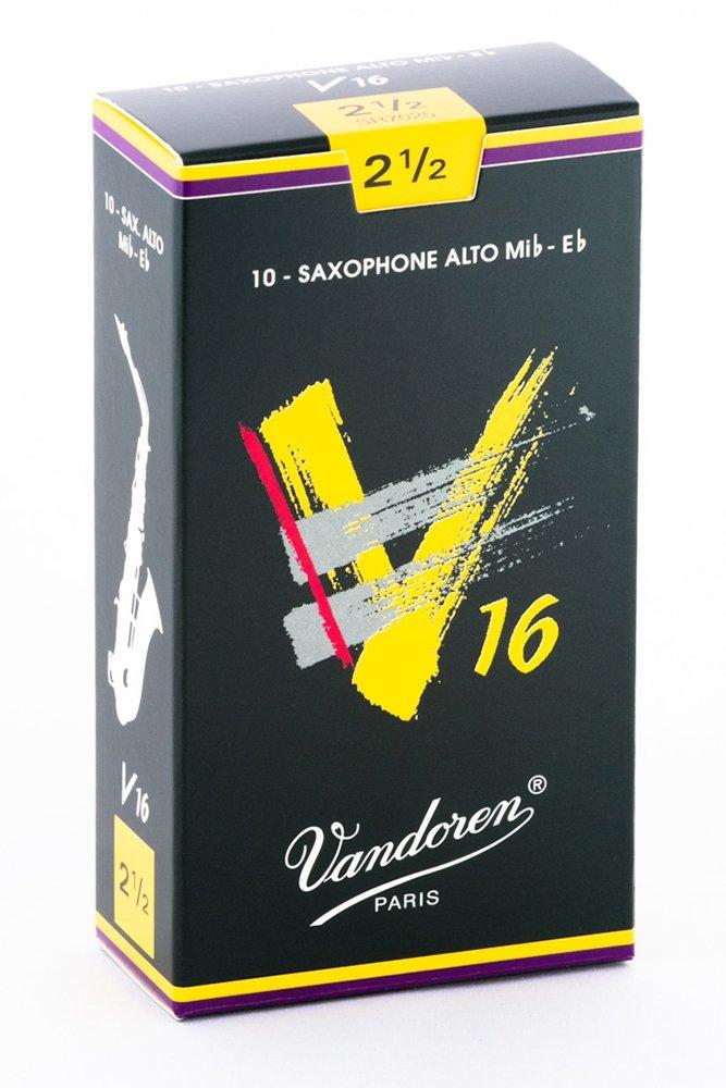 Vandoren V16 Alto Saxophone Reeds - Box of 10 - Strength 2.5