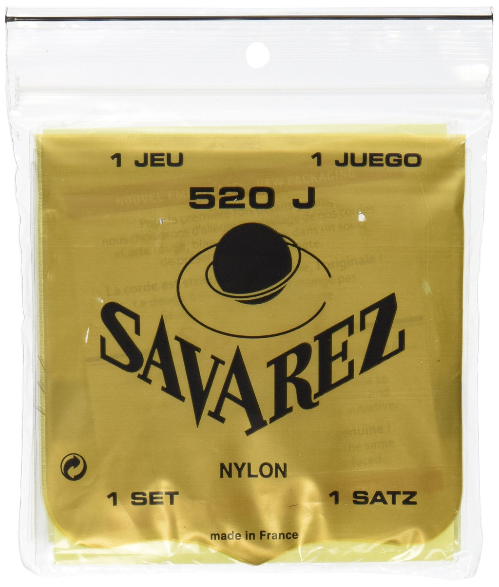 Savarez 520J Traditional Classical Guitar Strings, Very High Tension, Yellow Card 520J High Tension