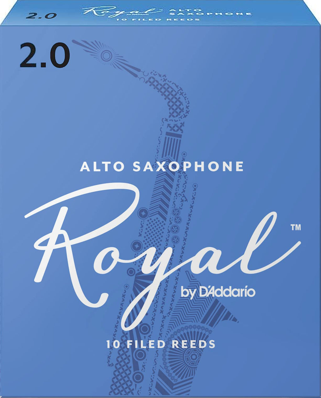 Rico RJB1020 Royal 2.0 Strength Reeds for Alto Sax (Pack of 10), Blue Strength 2.0 10-Pack