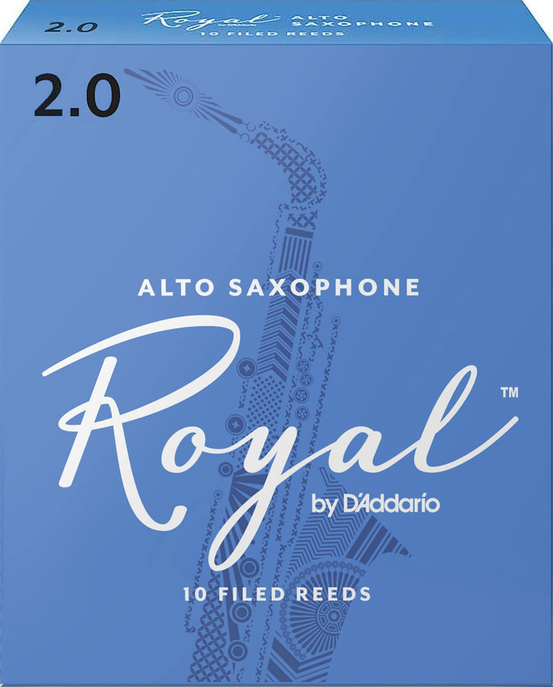Rico RJB1020 Royal 2.0 Strength Reeds for Alto Sax (Pack of 10), Blue Strength 2.0 10-Pack