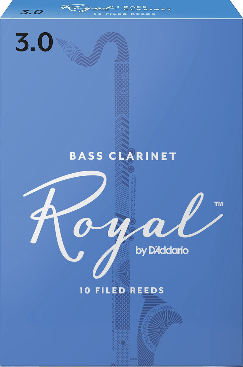Rico REB1030 Royal 3.0 Strength Reeds for Bass Clarinet (Pack of 10) Strength 3.0