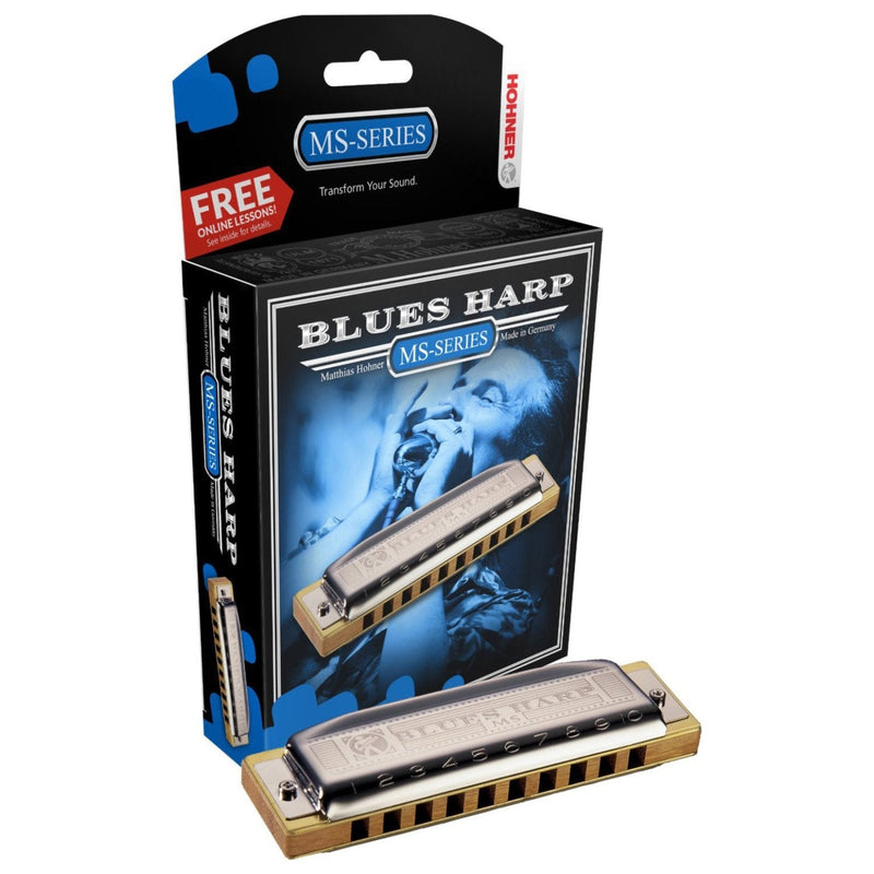 Hohner HH532BF Blues Harp - Key of Bb, Chrome, 1.02 in*4.64 in*1.41 in