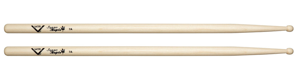 Vater 7A Wood Tip Sugar Maple Drum Sticks, Pair Sugar Maple 7A Wood Tip