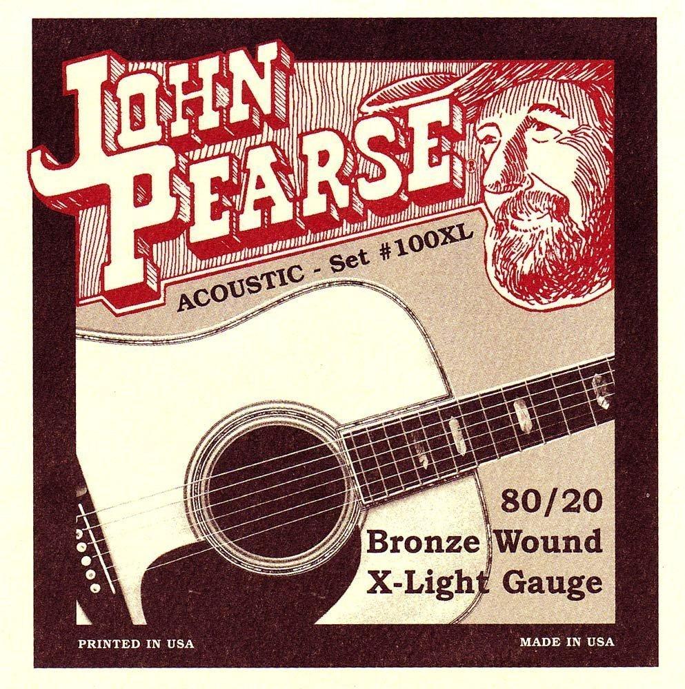 John Pearse Strings® 100XL For Acoustic Guitar - 80/20 Bronze Wound - X-Light Gauge 10-47