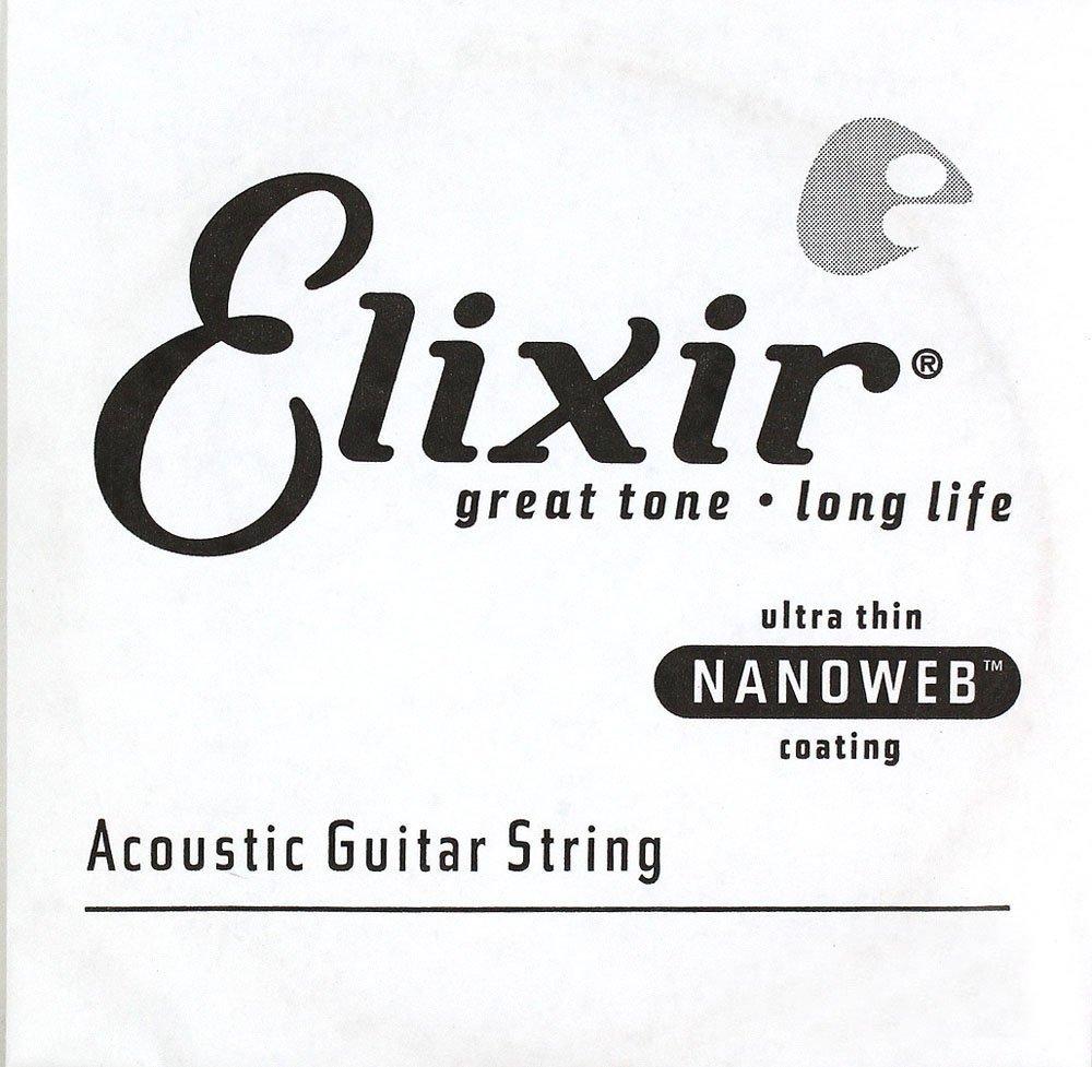 Elixir 15124® Strings Acoustic 80/20 Bronze Single String with NANOWEB® Coating (.024) .024