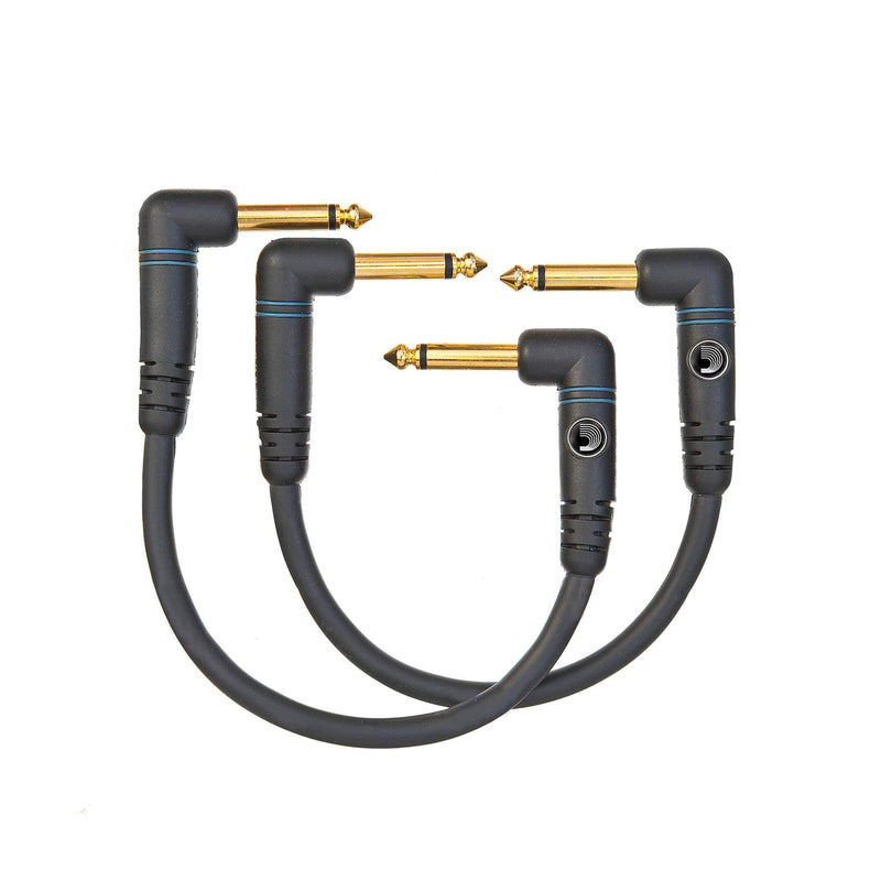 Planet Waves PW-PRA-205 Custom Series Right-Angled 6 inch Patch Cable (Pack of 2), Black 0.5 Feet (2-Pack) Right Angle