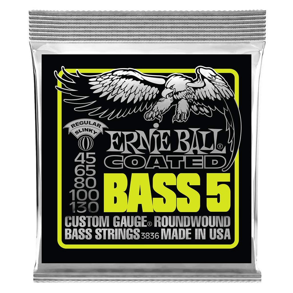 Ernie Ball 3836 45-130 Regular Slinky Coated Nickel Roundwound 5 String 5-String