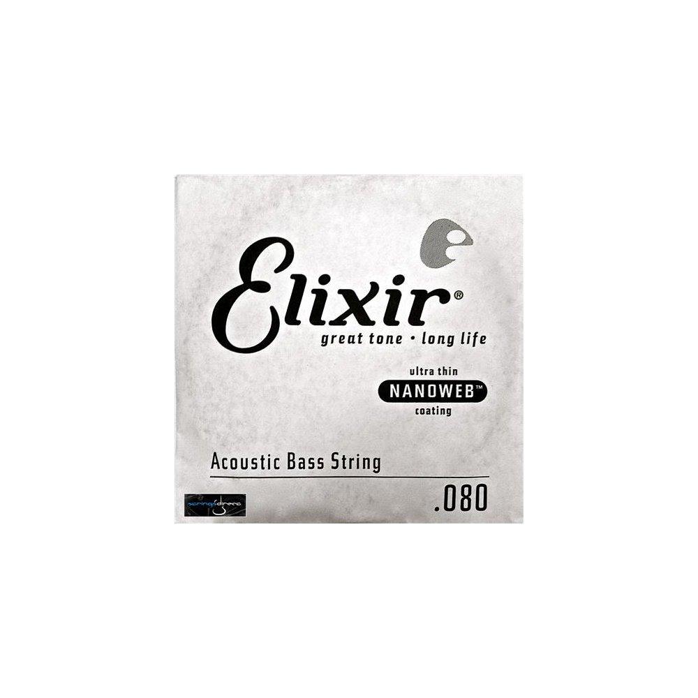 Elixir® Strings 80/20 Bronze Acoustic Bass Single String with NANOWEB® Coating (.080)