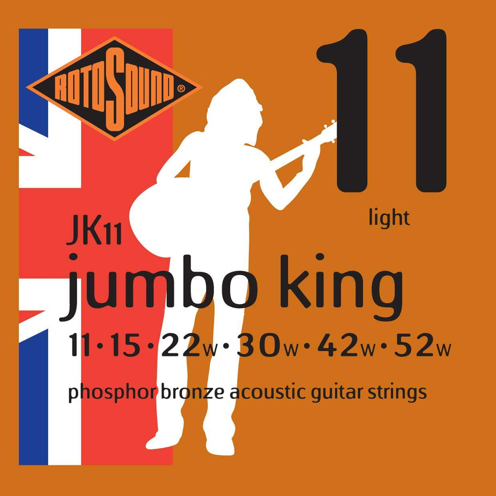 Rotosound Phosphor Bronze Light Gauge Acoustic Guitar Strings (11 15 22 30 42 52)