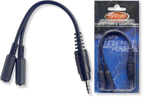 Stagg YC-01/1J2PFSH Small Stereo Jack to 2 Small Female Stereo Y Cable - Black