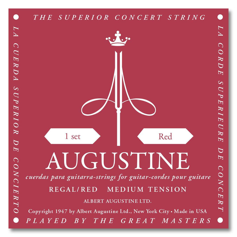 Augustine Regal Red Premium Crystal Nylon Classical Guitar Strings (1 Set) (HLSETREGRED)