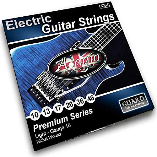 Adagio Premium Electric Guitar String Set COATED AntiRust Regular Light 010-046 Pack