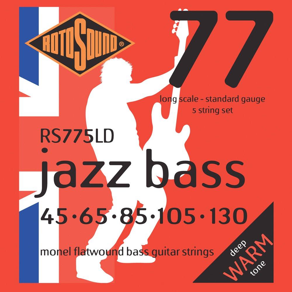 Rotosound Monel Standard Gauge Flatwound Bass Strings (45 65 85 105 130), RS775LD