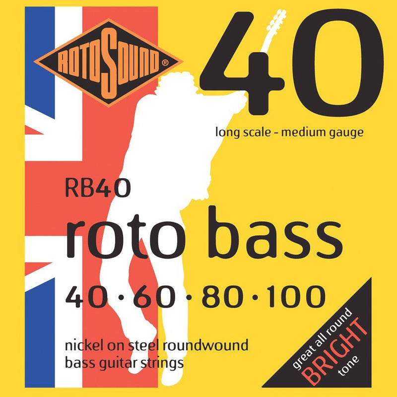 Rotosound RB40 Rotobass Nickel Roundwound Bass Strings 40-100