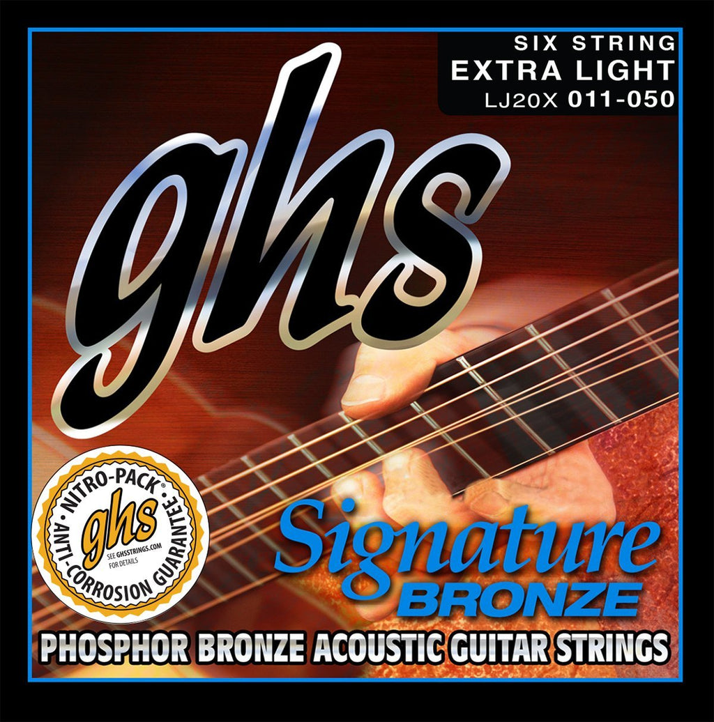 GHS SIGNATURE BRONZE >LAURENCE JUBER< String Set For Acoustic Guitar - LJ-20X - Extra Light - 011/050