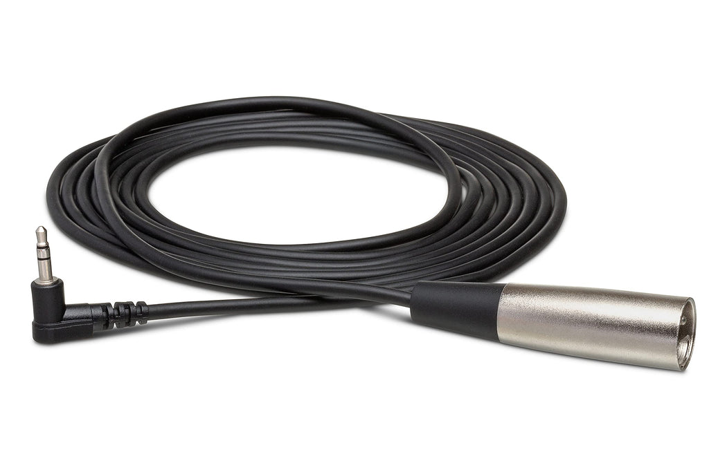 Hosa XVM-115M Right Angle 3.5 mm TRS to XLR3M Microphone Cable, 15 Feet Black