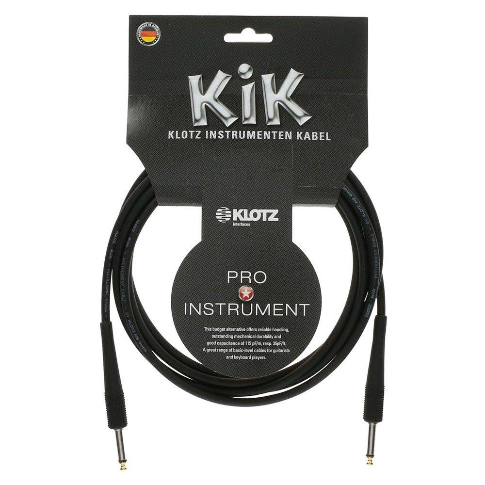 Klotz KIK6-0PPBK KIK Instrument Cable, ¼-Inch Straight, 20ft, Black, 20 ft