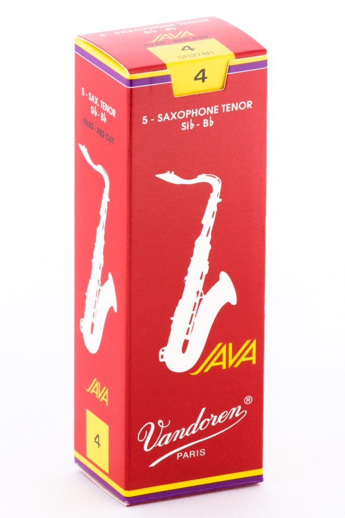 Vandoren SR274R Java Filed Red Cut Tenor Saxophone Reeds (Strength 4) (Pack of 5)