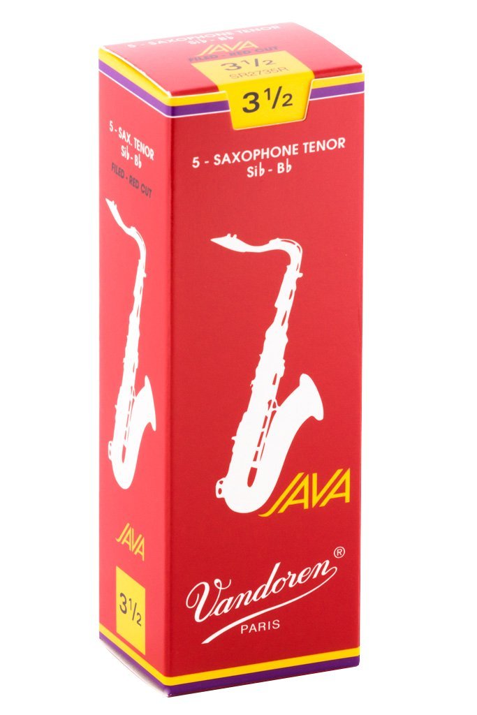 Vandoren SR2735R Java Filed Red Cut Tenor Saxophone Reeds (Strength 3.5) (Pack of 5) Strength: 3.5