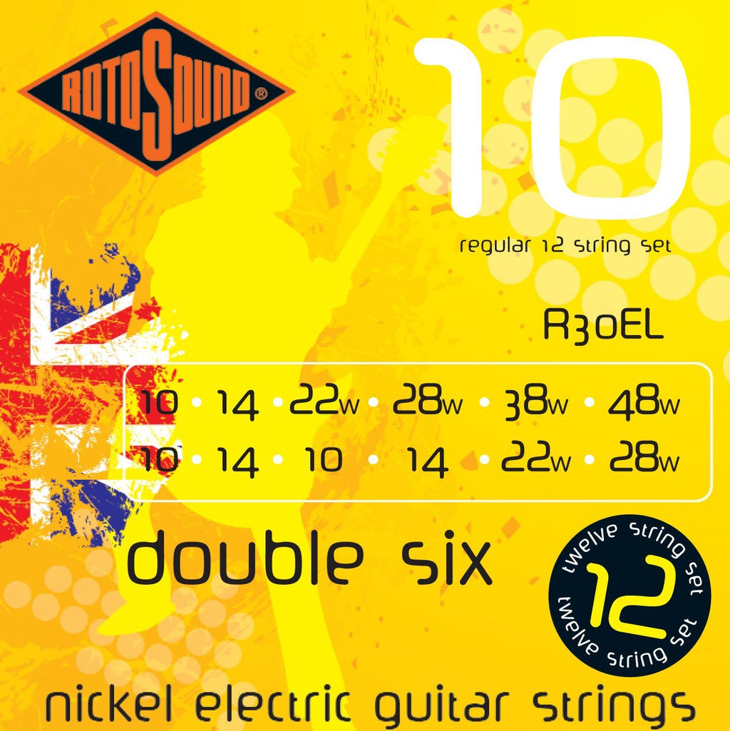 Rotosound R30EL Nickel Regular Gauge 12 String Electric Guitar Strings (10-10, 14-14, 22-10, 28-14, 38-22, 48-28)