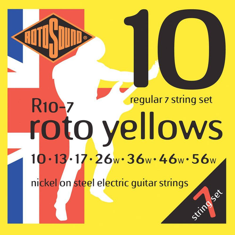 Rotosound Nickel Regular Gauge 7 String Electric Guitar Strings (10 13 17 26 36 46 56), R10-7