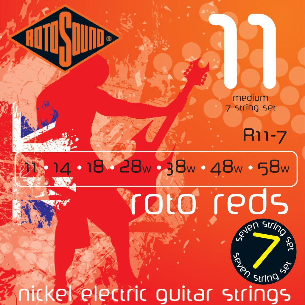 Rotosound Nickel Medium Gauge 7 String Electric Guitar Strings (11 14 18 28 38 48 58)