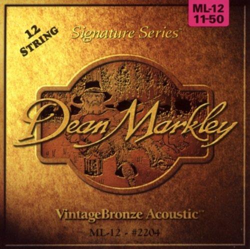 Dean Markley 2204 Acoustic Light 12 Guitar Strings - brown 2204 - Medium Light