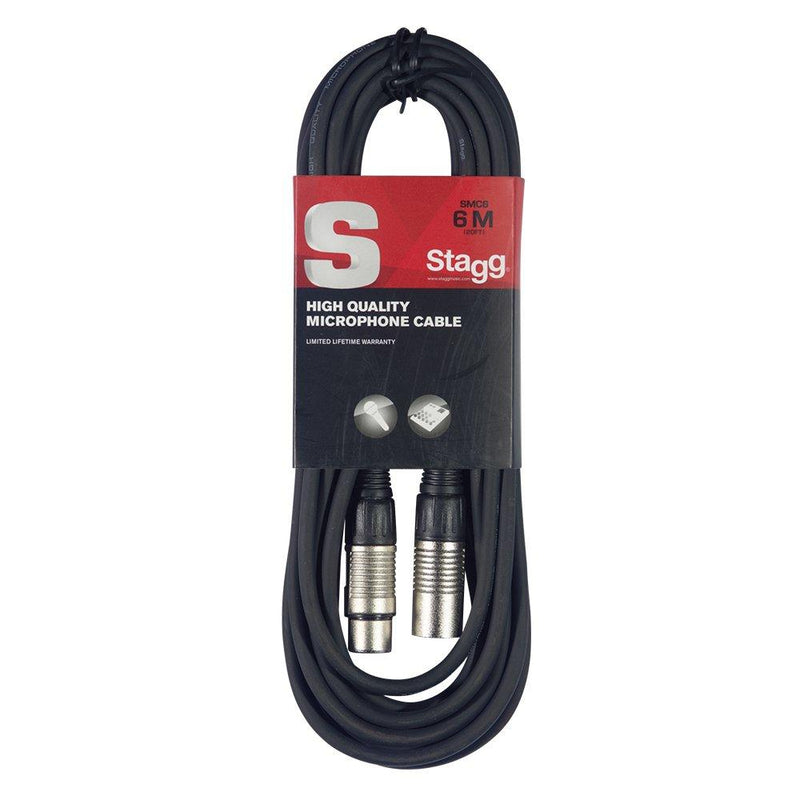 Stagg SMC6 6 metre standard microphone cable Black 6m XLRf to XLRm