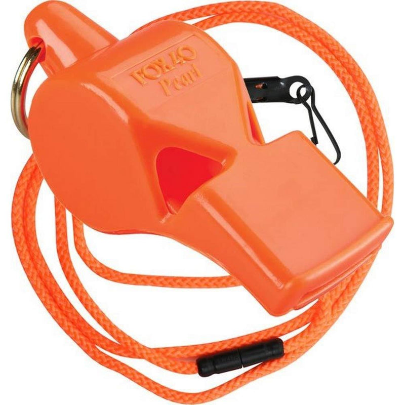 Fox 40 Pearl Official Pealess Referee Safety Whistle & Strap Orange