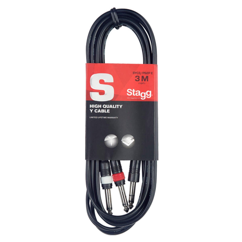 [AUSTRALIA] - Stagg SYC3/PS2P E 3 m 2 x - 1 x Stereo Jack Y Splitter Cable 