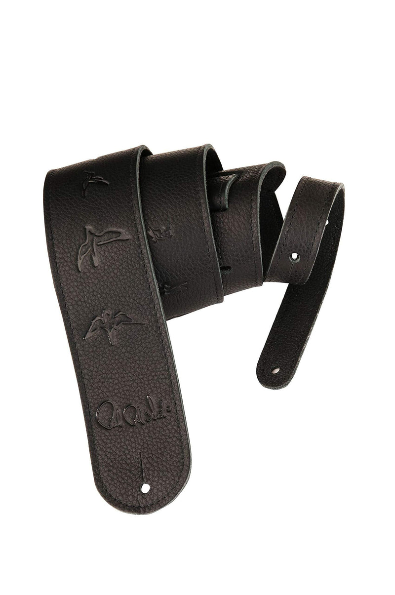 PRS PS-ACC-3119 Smooth Leather Guitar Strap with Embossed PRS Birds Black