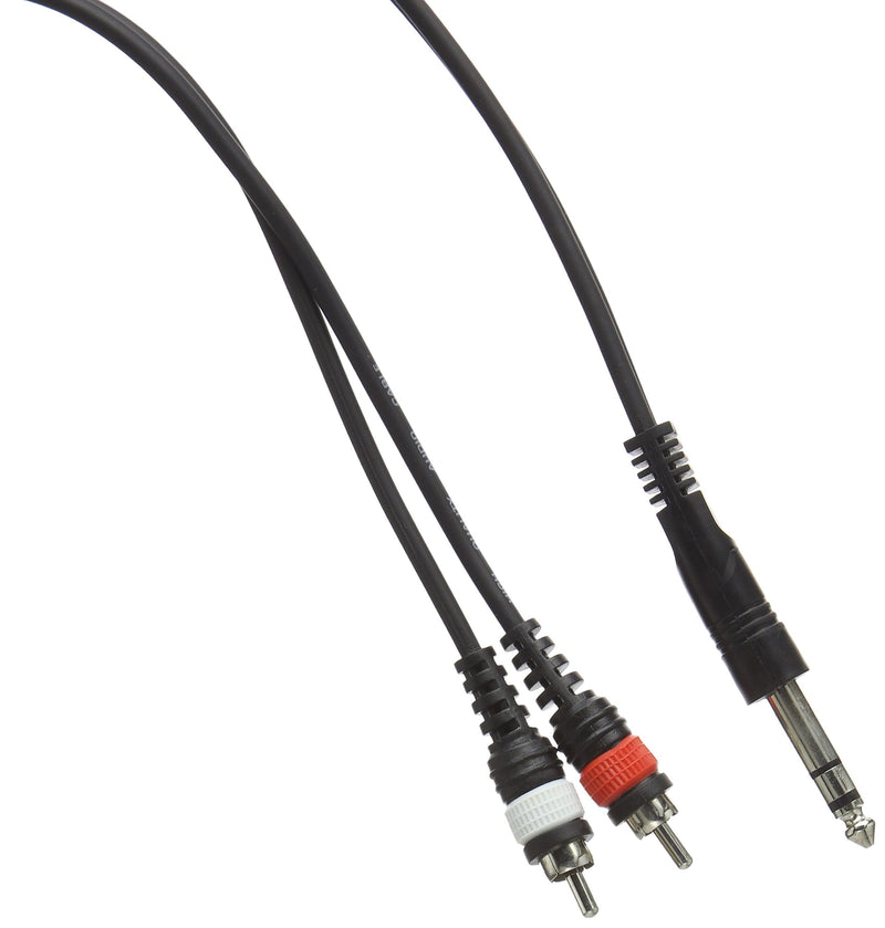 Stagg SYC3/PS2CM E Stereo 3m Jack to Twin RCA Plugs - Black