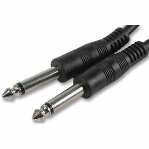 PCArena Guitar Amp Cable 6.35mm To 1/4" Mono Jack Plug Lead 1m