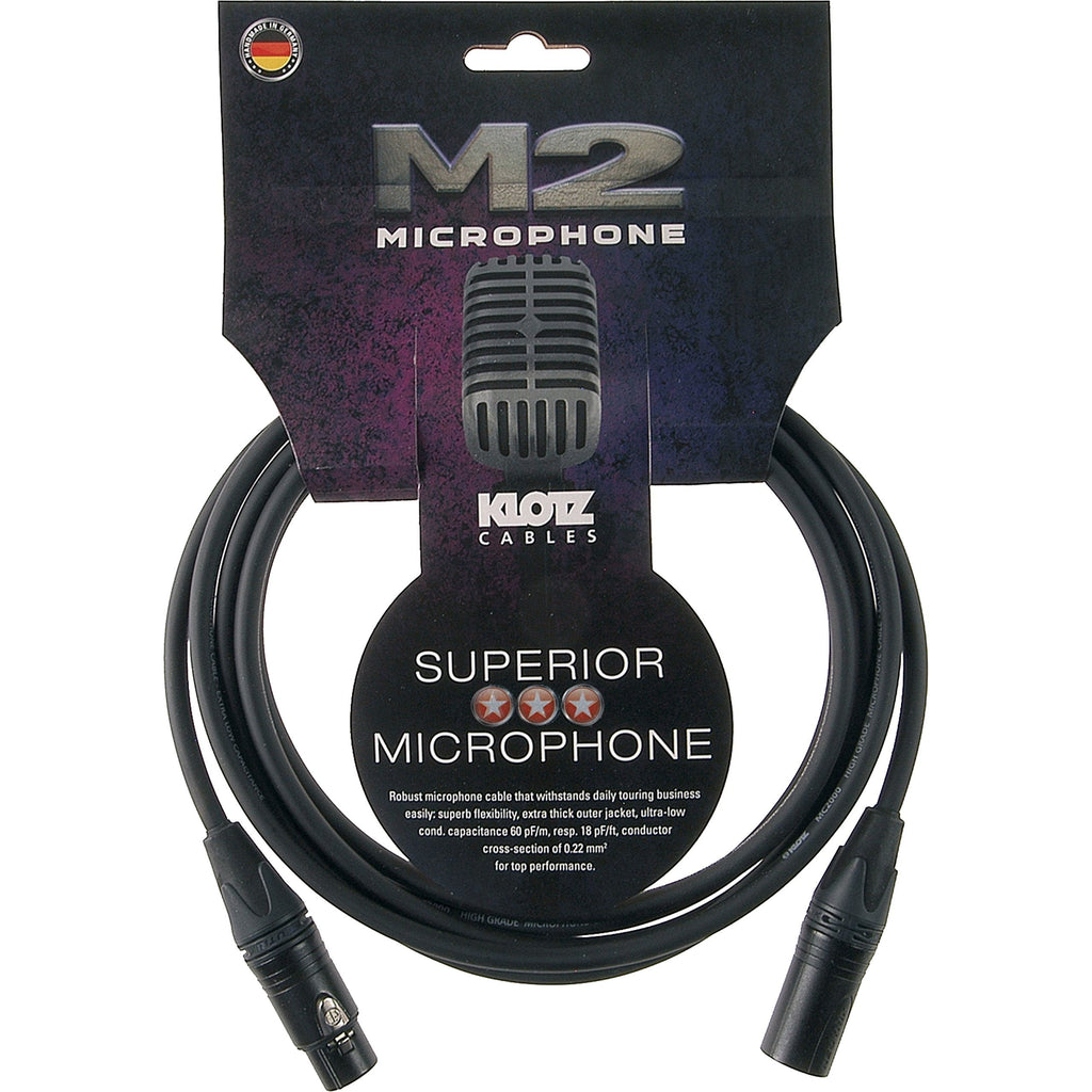 Klotz M-2 Microphone Cable 1M Xlr F. / Xlr M, Black
