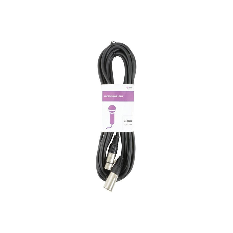 Microphone Lead | Male to Female | XLRF to XLRM | 6.0 Metre 6.0m