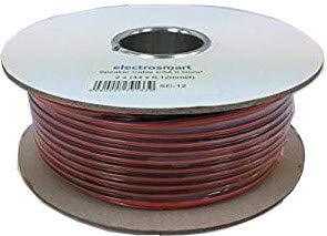 electrosmart 100m Red/Black 2 x 0.50mm Speaker Cable Ideal for Car Audio & Home HiFi