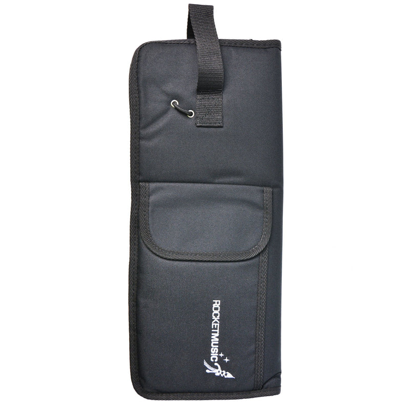Rocket DSTKBG Drum Stick Bag Holder with Pocket and Handle, Drumstick Mallet Bag - Black Standard
